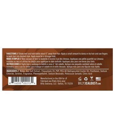 Billy Jealousy Sea Salt Spray Texturizing and Volumizing Hair Spray for All Hair Types and Beard Lengths Gnarly Sheen 4 Fl Oz (Pack of 1) - Buy Online on GoSupps.com