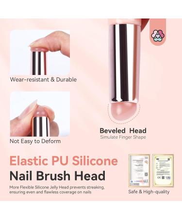 SAVILAND 2PCS Silicone Nail Brush Set - Reusable Chrome Applicator for Ombre Aura Nails & Gradient Nail Art - Perfect for Beginners - Buy Online on GoSupps.com
