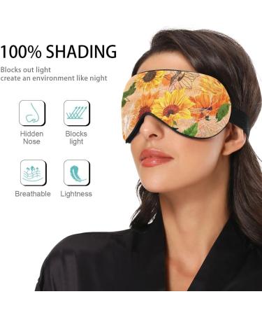 Haskirky Light Blocking Eye Mask for Men and Women | Breathable & Adjustable | Perfect for Travel, Yoga, Meditation | Office Deep Sleep Goodies | Watercolor Sunflower - Buy Online on GoSupps.com