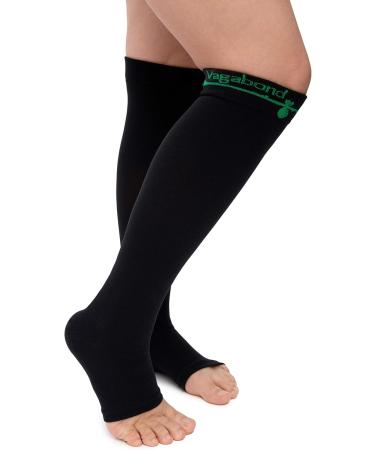 Vagabond 3XL 2XL Wide Calf Toeless Compression Socks - 15-20 mmHg for Fatigue Pain & Leg Swelling - Comfy Black 3X-Large - Buy Online on GoSupps.com
