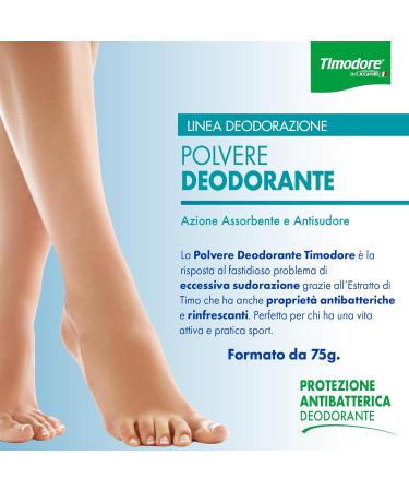 Timodore Deodorant Powder - Anti-Welding & Absorbing 100% Made in Italy 75g Ginger | Perfect for Excessive Sweating & Antibacterial Protection - Buy Online on GoSupps.com