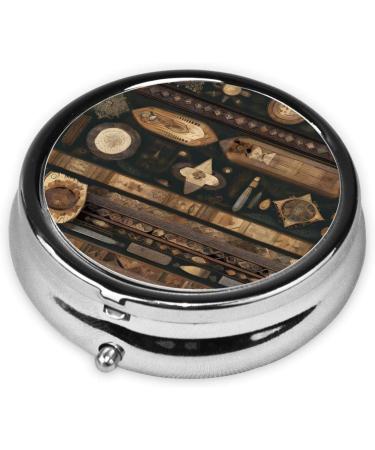 Bohemian Style Round Pill Box - 3 Compartment Pill Organizer for Travel | Portable Pocket & Purse Storage - Buy Online on GoSupps.com
