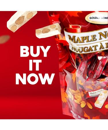 Golden Bonbon Crunchy Almond Maple Nougat Candy Individually Packed Gluten Free Nougat Full of Almonds Halal Candy 100 Grams - Buy Online on GoSupps.com