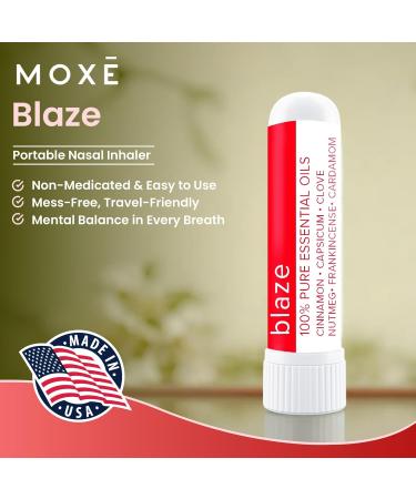 MOXE Blaze Nasal Stick | Calming Comfort + Mental Balance | Thieves Oil Inhaler Provides Soothing Spicy Sensation | Aromatherapy Inhaler with 100% Pure Essential Oils Frankincense (3 Pack)  - Buy Online on GoSupps.com