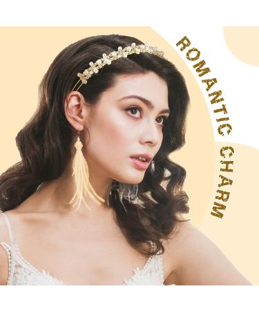 Gold Rhinestone Flower Crown Headband Set for Brides and Bridesmaids - Wedding Hair Accessories - Buy Online on GoSupps.com