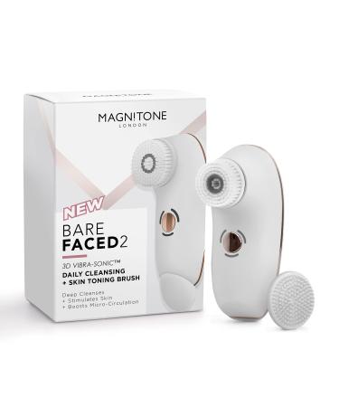Magnitone BareFaced 2 3d Vibra-Sonic Daily Cleansing + Skin Toning Brush Deep Cleanses + Stimulates Skin + Boosts Micro-Circulation