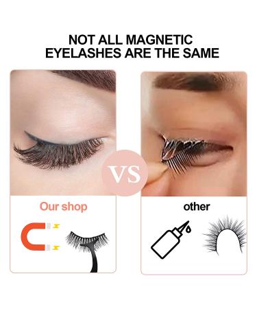 Magnetic Eyelashes Kit with Eyeliner - Natural False Eyelashes, 10 Pairs, Tweezers Included - Buy Online on GoSupps.com