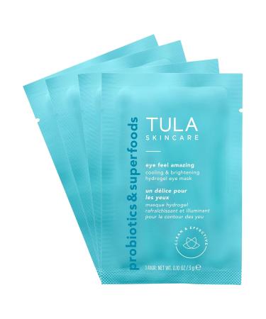 TULA Skin Care Eye Feel Amazing Hydrogel Eye Masks | Cooling & Brightening Puffiness Relief | Hyaluronic Acid Niacinamide Caffeine & Chamomile | 4 Packets - Buy Online on GoSupps.com