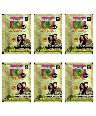 EA Megha Mehandi Hair Care Powder Megha Mehandi 15gm(Pack Of 6) For Natural Hair Color Solution | For Men & Women (M1 Natural Black)