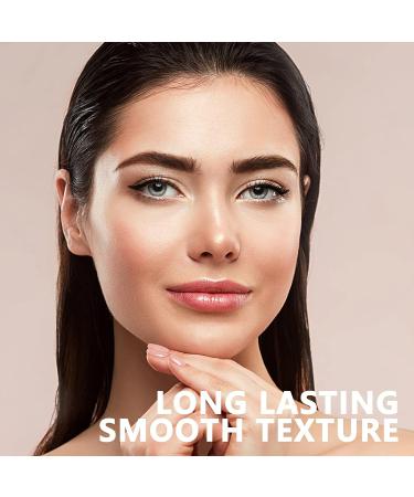 Eyebrow Stamp Stencil Kit with 10 Stencils, Brow Pomade, Double-Ended Brush - Light Brown 03 Set - Buy Online on GoSupps.com