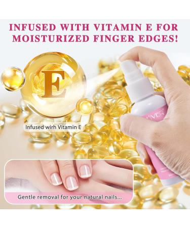 Nail Glue Remover for Press on Nails 60ml Vitamin E False Nail Remover for Fake Nails Nail Polish Remover Acrylic Nail Tips with Cuticle Pusher Adhesive False Nail Remover Accessories for Nail Art - Buy Online on GoSupps.com
