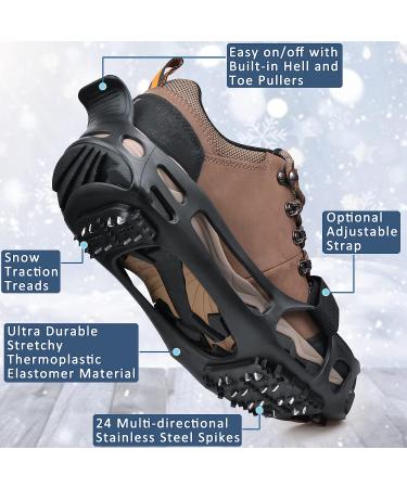 Snow Traction Cleats - Anti-Slip Ice Cleats for Winter Hiking and Outdoor Activities | Large Size for Men (7.5-9.5) and Women (9-11) - Buy Online on GoSupps.com