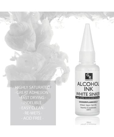 White & Pearl Alcohol Ink Set for Resin Art - 4 Colors | 2x20ml Pearl White | 2x20ml Sinking White - Alcohol Based Ink - Buy Online on GoSupps.com