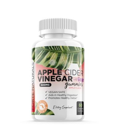 FORTE NATURALS Apple Cider Vinegar Gummies with The Mother ACV Ketogenic Gummies Keto Supplements Metabolism Booster for Women Bloating Relief Probiotics Digestive Enzymes