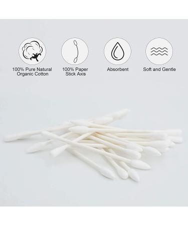 HOMEFOX Precision Pointed Cotton Swabs - 200 Count, Organic Double-Sided Buds, Chlorine-Free, Cruelty-Free, Soft & Gentle - White - Buy Online on GoSupps.com