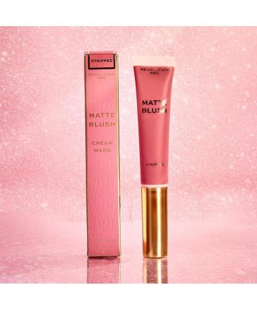 Revolution Pro- Iconic Matte Cream Blush- Wand Stripped Pink | Lightweight formula |Buildable & Blendable |Soft-focus matte effect |Easy-to-use wand applicator | 15ml - Buy Online on GoSupps.com