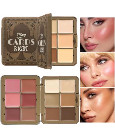 Concealer Palette - 12-Color Cream Blush Palette | 12-Color Blush Palette Long-Lasting Smudge-Proof Matte Finish Powder Highlighter Concealer Cream - Buy Online on GoSupps.com