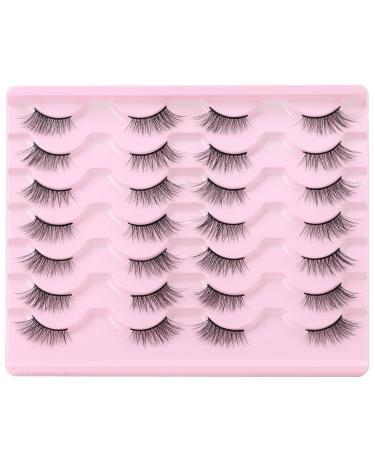 14 Pairs 3D Natural Looking Half Eyelashes - Wispy Corner False Lashes for Cat Eye Makeup | Multi-Layered Half Lashes W19 - Buy Online on GoSupps.com
