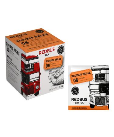 REDBUS Redbus | Rooibos Relax Infusion | Rooibos Caffeine-free Herbal Tea | Individually Wrapped Rooibos Red Tea Filters - 15 Pyramids (37.50 Gr)
