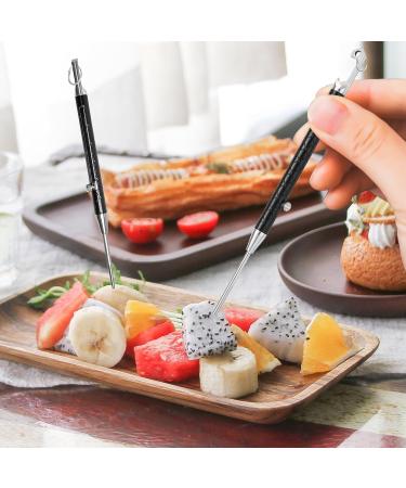 Stainless Steel Telescopic Toothpicks - 2PCS Black Metal Retractable & Reusable Multi-Purpose Picks for Travel Home & Outdoor Use - Buy Online on GoSupps.com