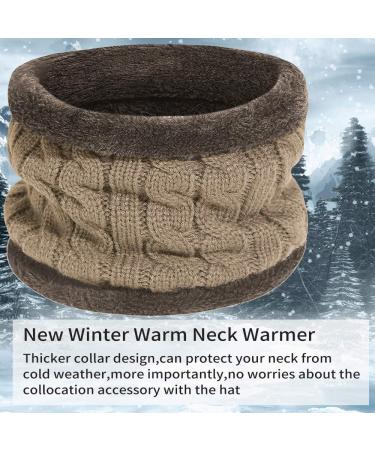 Aisprts Kids Winter Beanie Hat and Scarf Set - Knitted Thermal Fleece Lining - Khaki - Buy Online on GoSupps.com