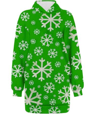 Shop Hanxiulin Women's Christmas Rock Bag Mini Pullover Hoodie Dress - Stylish Long Sleeve Hooded Christmas Apparel | E-Green L - Buy Online on GoSupps.com