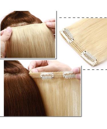 Clip In Real Hair Extensions - Double 8 Parts Heat Resistant Straight Light Blonde #613 (16/40cm 130g) - Shop Now! - Buy Online on GoSupps.com