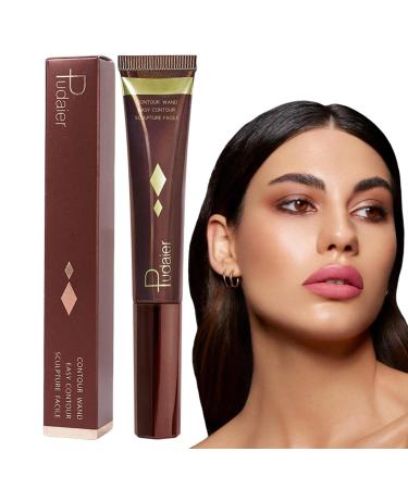 Liquid Contours - Blendable Contours Blush with Cushion Applicator - Shading Stick Natural Matte Finish Lightweight Cream Contours Stick Aezon 01