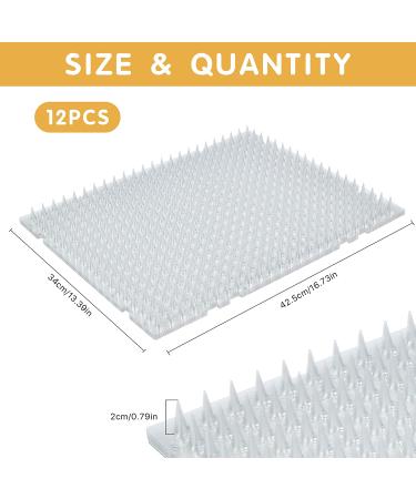 12 Pack Aemygo Cat Repellent Outdoor Scat Mat with Spikes - Deter Cats and Dogs - Keep Garden, Kitchen, and Furniture Protected - 16 x 13 in - Buy Online on GoSupps.com
