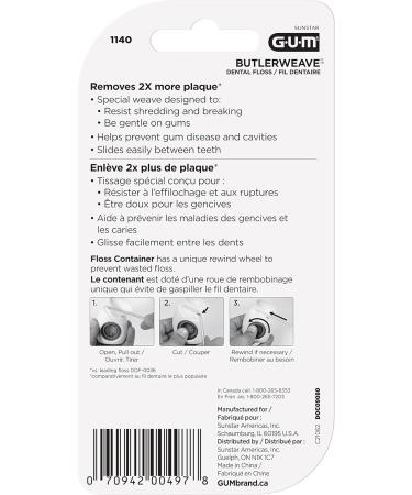 GUM ButlerWeave Waxed String Floss 165M X Pack of 6 165.00 m (Pack of 6) Waxed - Buy Online on GoSupps.com