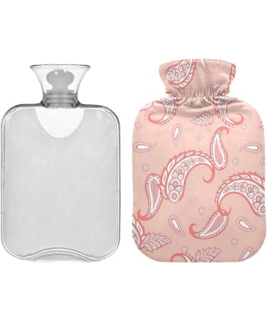 Naanle Hot Water Bottle - Paisley Floral Transparent Heating Solution for Back Pain Relief & Cold Therapy (1L) - Buy Online on GoSupps.com