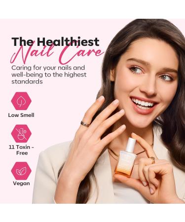 Modelones 15ml 8-in-One Nail Ridge Filler Strengthener Base Coat Nail Polish Repair Nail Growth Treatment for Thin and Damaged Nails Pink - Buy Online on GoSupps.com