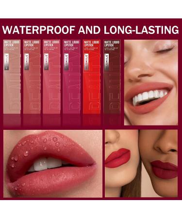 Matte Liquid Lipstick for Women - Super Velvet Matte Lip Gloss Long Lasting Waterproof Pink Tint | Perfect Valentine's Gift - Buy Online on GoSupps.com