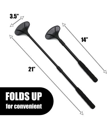 EASACE 21inch Extendable Back Scratcher with Strong ABS Massage Head - Compact & Retractable - Ideal for Adults and Pets (Black) - Buy Online on GoSupps.com