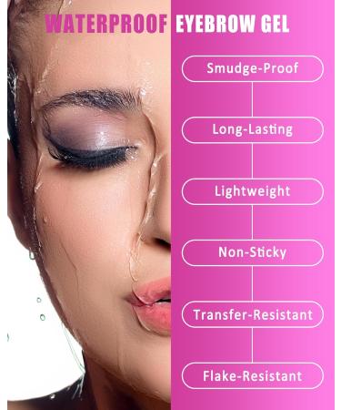 Tinted Eyebrow Gel 2Pcs Black Waterproof Long-Lasting Brow Gel Transfer-Proof Thickening Extreme Hold Eyebrow Glue Without Residue Shapes and Sculpts Brows Natural Eyebrow Makeup for Women-05 05 Black - Buy Online on GoSupps.com