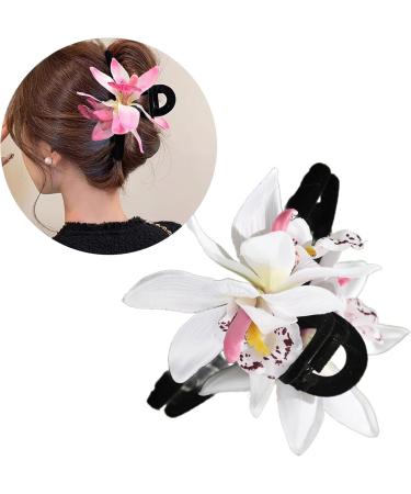 AJOIDR Fabric Flower Hair Claw Clip Spring Hair Barrettes Nonslip Jaw Clip Girl Fabric Hair Claw PonytailHolder Women Headwear White - Buy Online on GoSupps.com