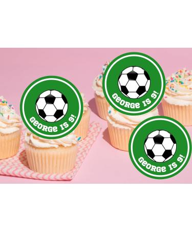 20 x Personalised Football party cupcake toppers wafer/icing uncut - (wafer paper red) Red Rice Paper - Buy Online on GoSupps.com