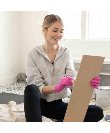 Framar Pink Nitrile Gloves Medium - Latex Free Cleaning Gloves (100 Pk) - Buy Online on GoSupps.com