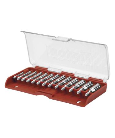 Tipton Ultra Jag Set with 13 Caliber Specific Cleaning Jags and Storage Case for Firearm Cleaning and Maintenance, bronze, red