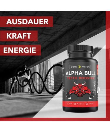 Buy Sports Affinity Alpha Bull - High-Dose L-Arginine + Zinc + Pine Bark Extract - Natural Vegan 80 Capsules for Physical Stress Relief - Buy Online on GoSupps.com