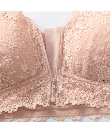 Mastectomy Bralette for Women - Front Lock Sexy V-Neck Underwear Complete Coverage Pocket Style Sizes M-4XL Skin Color - Ideal After Surgery - Buy Online on GoSupps.com