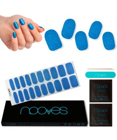 NOOVES NOOVES Nails - Premium Precursed Gel Nail Polish - Sea Water - Blue | Semi-Permanent Gel Nail Strips | Gel Nail Stickers | Gel Nail Stickers