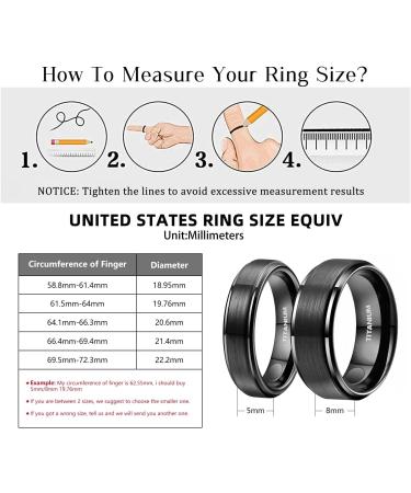 JEROOT Titanium Magnetic Rings - Step Edge Sleek Design for Men Women | 2 Strong Magnets | Jewelry Gift Box | Black 5mm Z 1/2 (3500 Gauss) - Buy Online on GoSupps.com