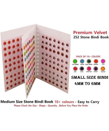 VAMA Multicolour Small Stone Bindi Booklet - 252 Forehead Stickers for Girls & Women | Stylish Bindiya Collection - Buy Online on GoSupps.com