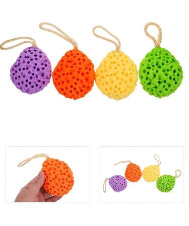 Buy 4pcs Natural Loofah Bath Balls - Honeycomb Sponge for Body Wash | Soft Infant Tub & Baby Brush - Hydrophilic Polyurethane - Gentle Skin Cleaning Tool - Buy Online on GoSupps.com