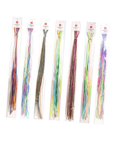 7 Sets Colored Hair Rope Hair Accessories for Girls Hair Tinsel Strands Kids Wigs Girl Scrunchies Colorful Wigs Colored Wig Braided Hair Ropes Tiara Child Ribbon To Weave Polyester