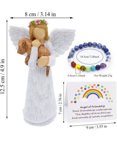 Angel of Friendship Dog Memorial Gift Set - Pet Sympathy & Remembrance with 7 Chakra Rainbow Bridge Bracelet - Buy Online on GoSupps.com