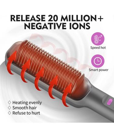 Buy Hair Straightener Brush - 30-Speed Negative Ion Styling Comb for Fast Home & Salon Use - Buy Online on GoSupps.com
