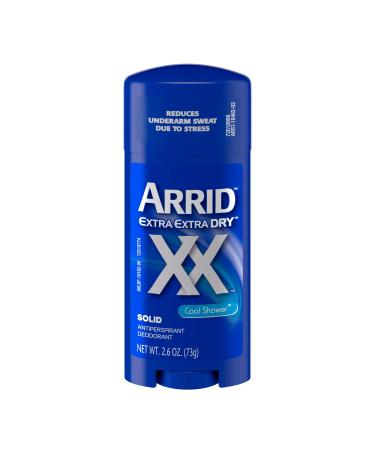 Arrid XX Extra Extra Dry Solid Antiperspirant Deodorant Cool Shower 2.6 oz Pack of 6
