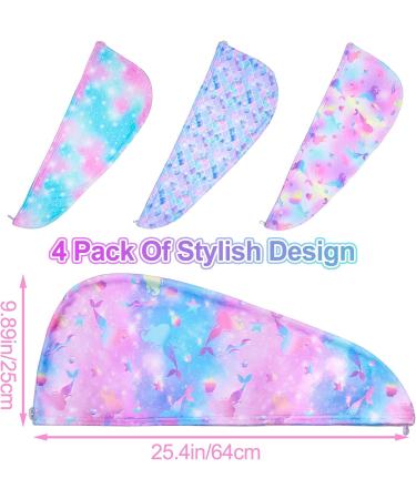 Basumee Microfiber Hair Towel Wrap Set for Rapid Drying - Colorful Mermaid Design - Buy Online on GoSupps.com